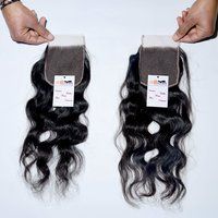 Natural Color Virgin Cuticle Aligned Human Hair Bundles With Swiss Hd Lace Closure