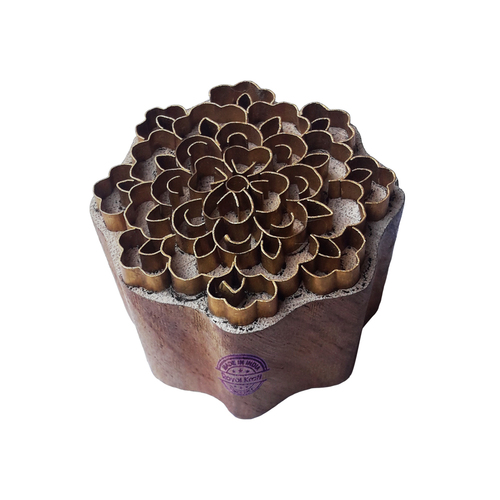 Floral  Brass Wooden Block Printing Stamps