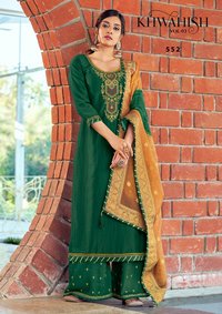 Triple Aaa Khwahish Vol 3 Prampara Silk With Khatli Work Dress Material Catalog