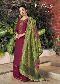 Triple Aaa Khwahish Vol 3 Prampara Silk With Khatli Work Dress Material Catalog
