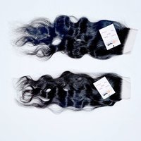 Factory Price Cuticle Aligned Raw Virgin Brazilian Hair 4x4 5x5 Hd Swiss Lace Closure - Color: Natural Black