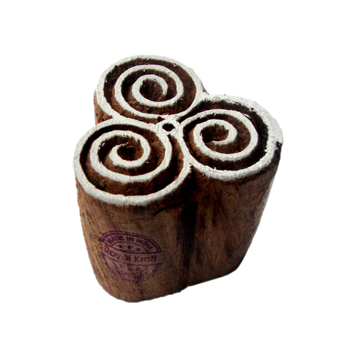 Small Round Wooden Block Printing Stamps