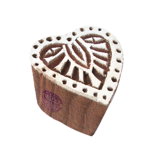 Small Heart Wooden Block Printing Stamps