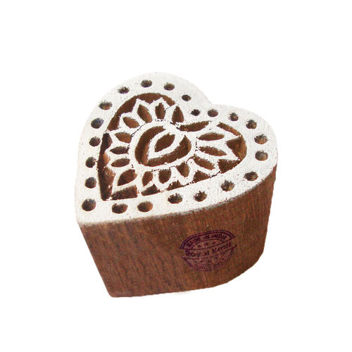 Small Heart Wooden Block Printing Stamps