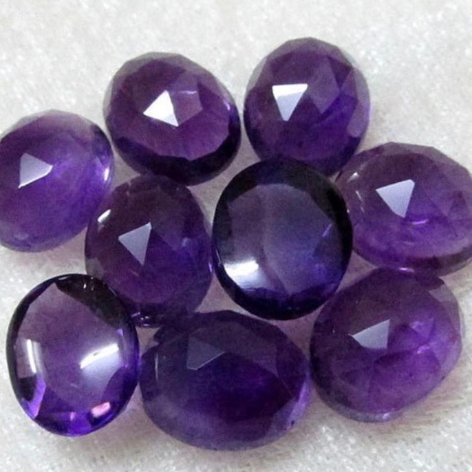 6x8mm African Amethyst Rose Cut Oval Loose Gemstones