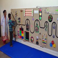 Imi-1342 Sensory Learning Wall Panels - 18mm Ply-board & Wpc Composite Wood, 360cm Long X 120cm High X 15cm Deep | Multi-sensory Play Station With 16 Engaging Gadgets For Tactile, Visual, And Acoustic Development
