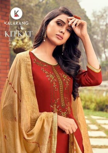 Kalarang Kitkat Vol 3 Jam Silk Cotton With Embroidery Dress Material Catalog