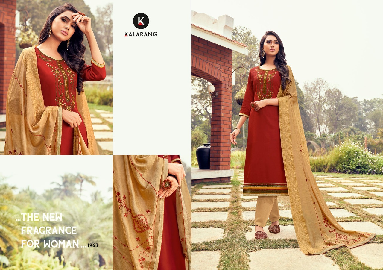 Kalarang Kitkat Vol 3 Jam Silk Cotton With Embroidery Dress Material Catalog