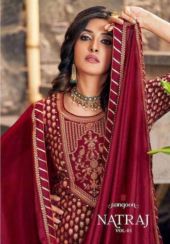 Rangoon Natraj Vol 3 Rayon Print With Embroidery Work Readymade Suit Catalog