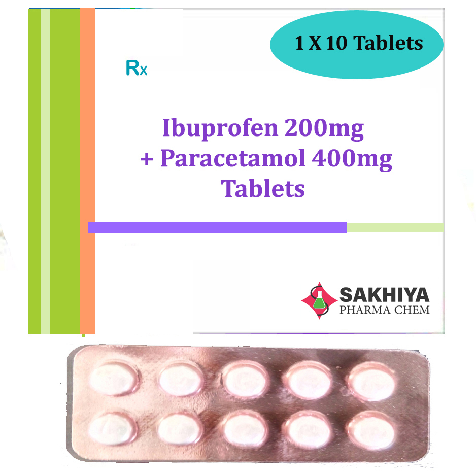 Ibuprofen 200mg + Paracetamol 400mg Tablets