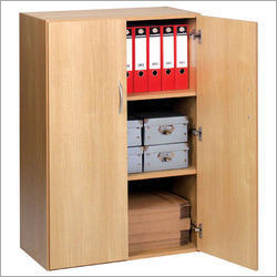 Wooden Office Cabinet - Natural Wood Finish Handmade Indian Style Design | Durable Eco-Friendly Powder Coated Column Rack Without Rails