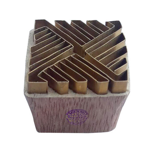 Square Wooden Block Printing Stamps Core Material: Wood Brass