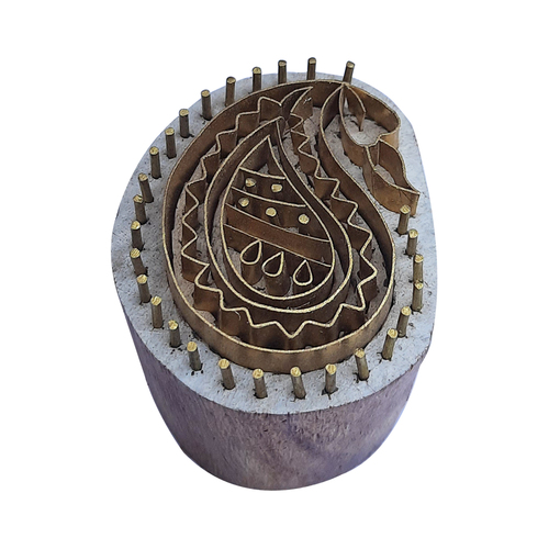 Paisley  Brass Wooden Block Printing Stamps