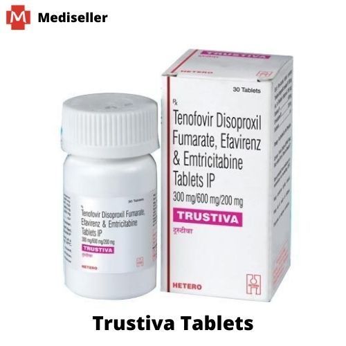 Trustiva Tablet - Ingredients: Emtricitabine (200Mg) + Tenofovir Disoproxil Fumarate (300Mg) + Efavirenz (600Mg)