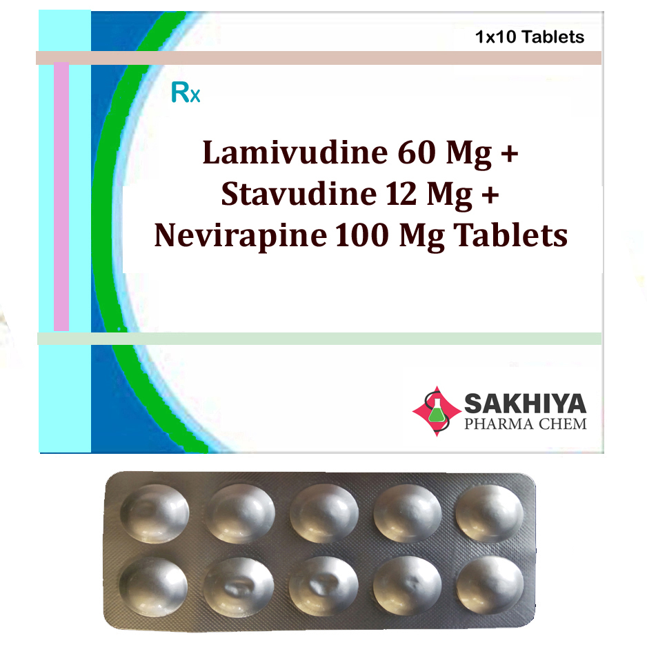 Lamivudine 60mg + Stavudine 12mg + Nevirapine 100mg Tablets