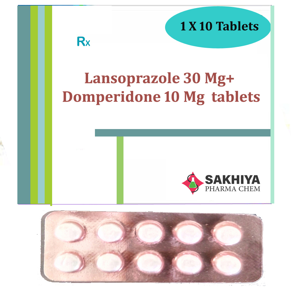 Lansoprazole 30mg+ Domperidone 10mg Tablets