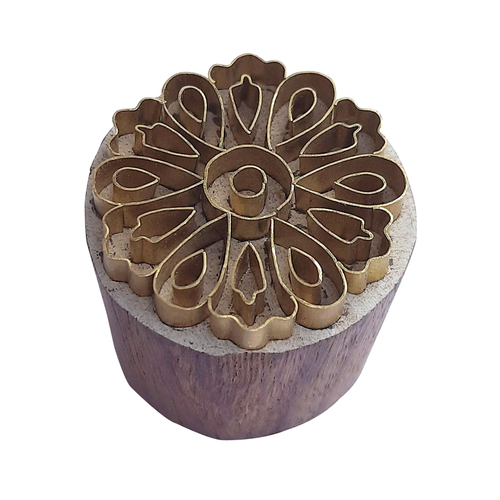 Floral Brass  Wooden Block Printing Stamps