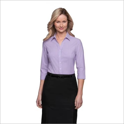 Ladies City Stretch Pinfeather Blouse 3-4 Sleeve
