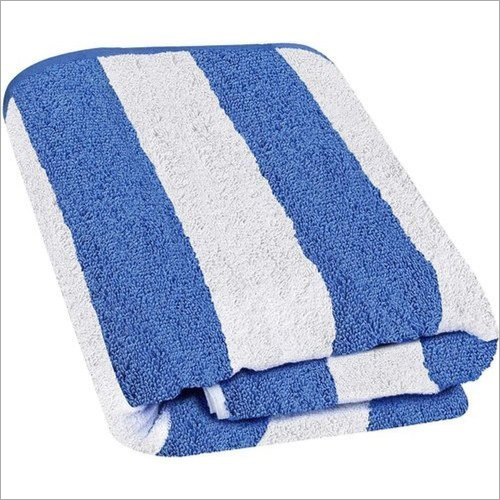White & Blue Cotton Beach Towel
