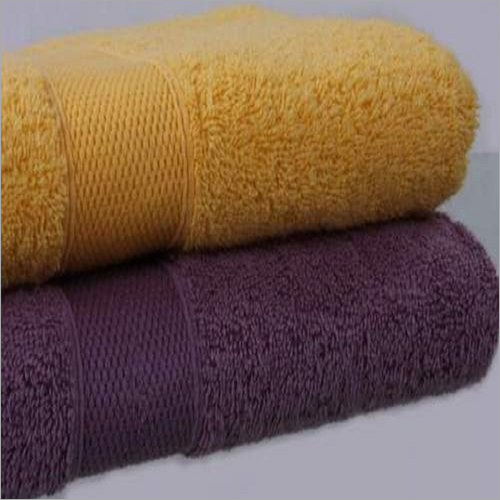 Golden And Purple Plain Dyed Towel