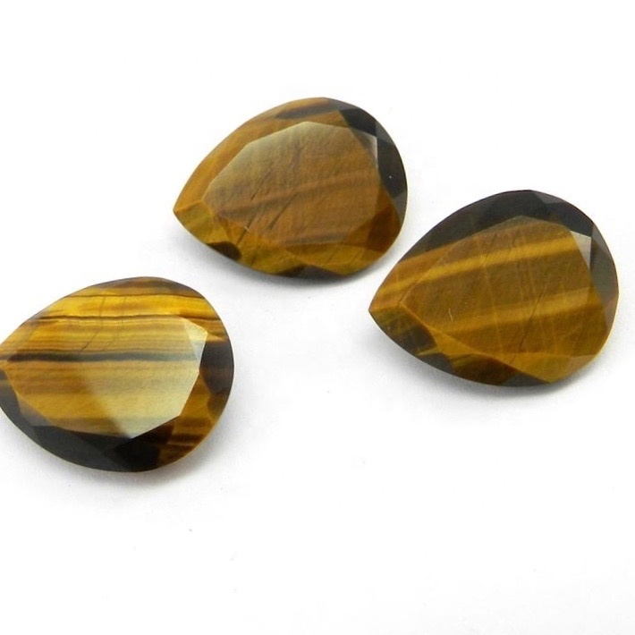 8x12mm Tiger Eye Faceted Pear Loose Gemstones