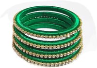Yuktha Eternals Silk Thread with White Stone Bangles