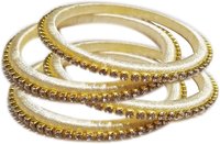 Yuktha Eternals Silk Thread with White Stone Bangles
