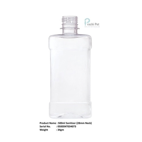 Transparent Plastic Pet Bottles For Sanitizer