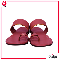 Ladies Hub Golden Buckle One Toe Ring Ladies Fancy Chappal