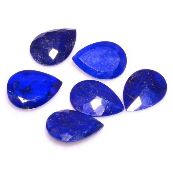 5x8mm Lapis Lazuli Faceted Pear Loose Gemstones