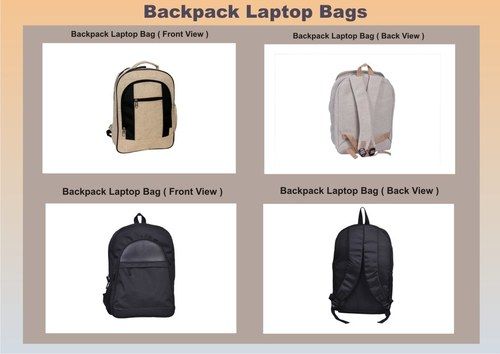 Backpack Laptop Bags - Durable Fabric, Multiple Pockets, Available in Black and Beige | Customized Design, Logo, and Size Options