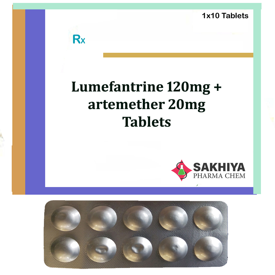Lumefantrine 120mg + artemether 20mg Tablets