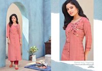 Kalaroop Emli Rayon With Khatli Work Kurti With Pent Catalog