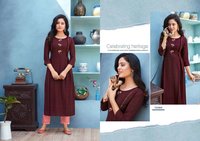 Kalaroop Emli Rayon With Khatli Work Kurti With Pent Catalog