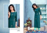Kalaroop Emli Rayon With Khatli Work Kurti With Pent Catalog