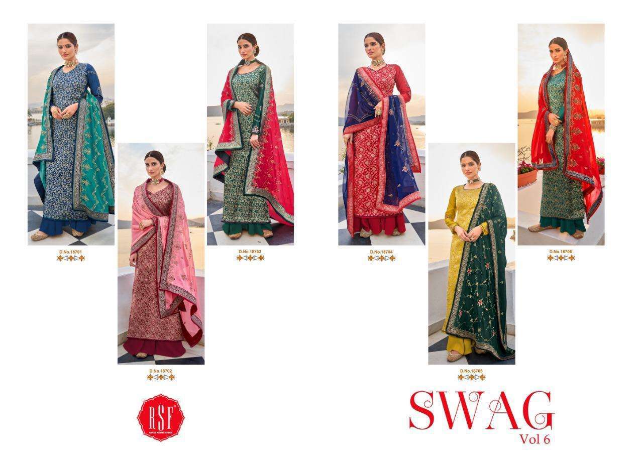 Rsf Swag Vol 6 Silk Jacquard Designer Salwar Suit Catalog