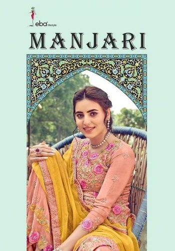 Eba Lifestyle Manjari Fox Georgette With Embroidery Work Designer Suit Catalog