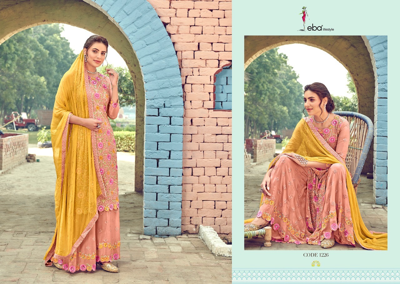 Eba Lifestyle Manjari Fox Georgette With Embroidery Work Designer Suit Catalog