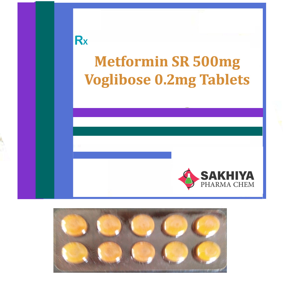 Metformin Sr 500mg + Voglibose 0.2mg Tablets