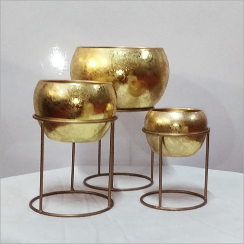 Abstract Golden Garden Planter