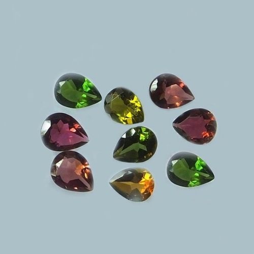 5x8mm Multi Tourmaline Faceted Pear Loose Gemstones