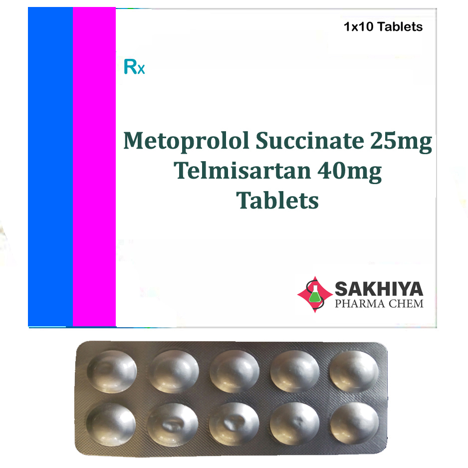 Metoprolol Succinate 25mg + Telmisartan 40mg Tablets