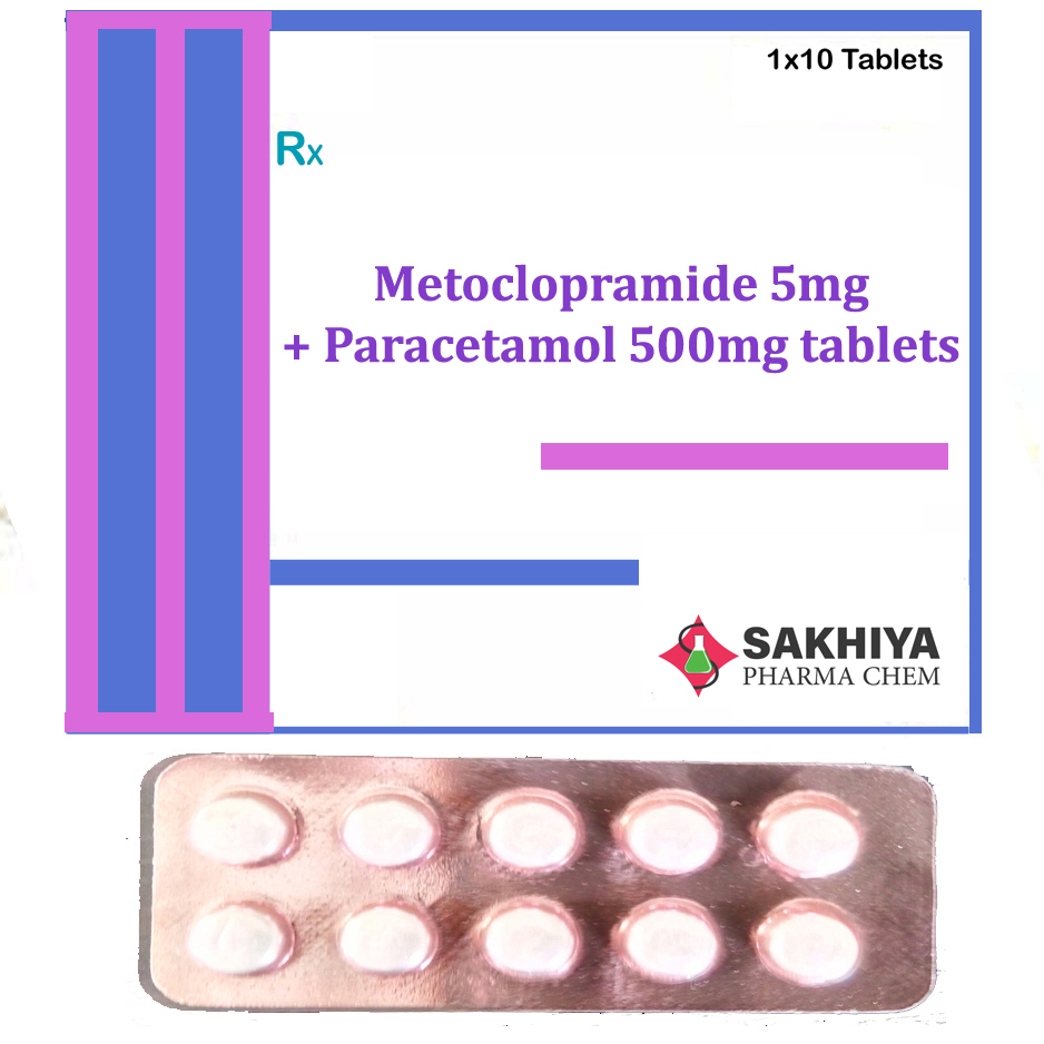 Metoclopramide 5mg + Paracetamol 500mg Tablets