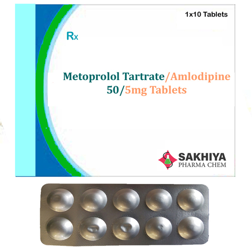 Metoprolol Tartrate 50mg + Amlodipine 5mg Tablets