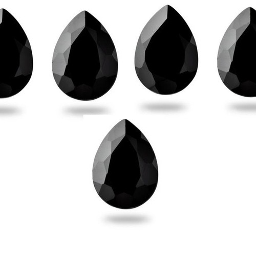 7x10mm Black Spinel Faceted Pear Loose Gemstones