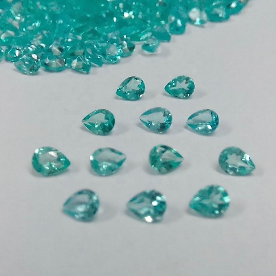3x5mm Blue Apatite Faceted Pear Loose Gemstones