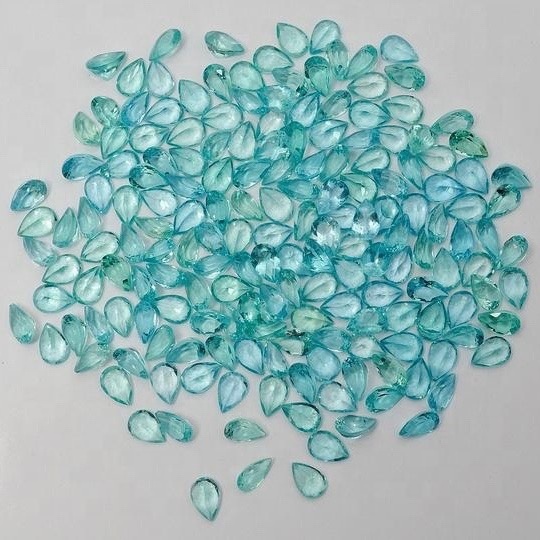 4x6mm Blue Apatite Faceted Pear Loose Gemstones