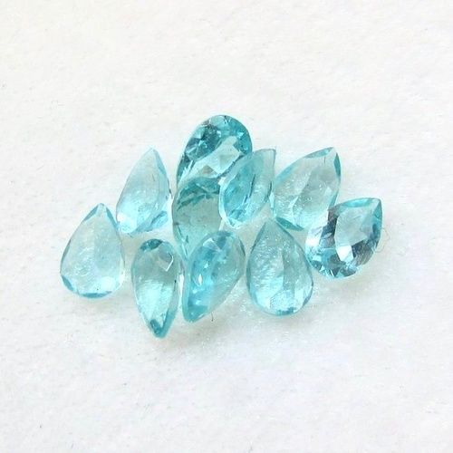 5x7mm Blue Apatite Faceted Pear Loose Gemstones