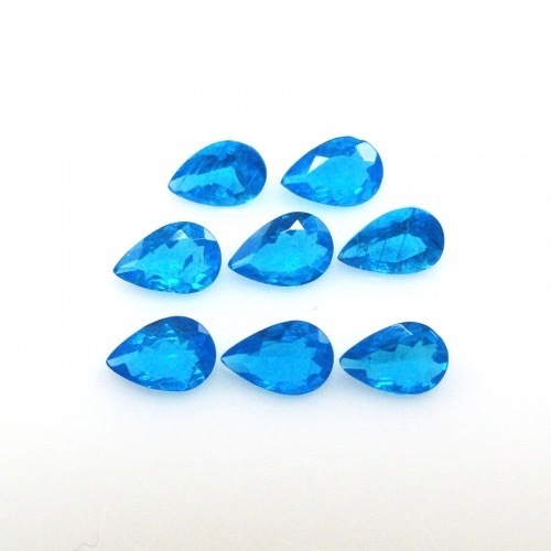 5x7mm Neon Apatite Faceted Pear Loose Gemstones