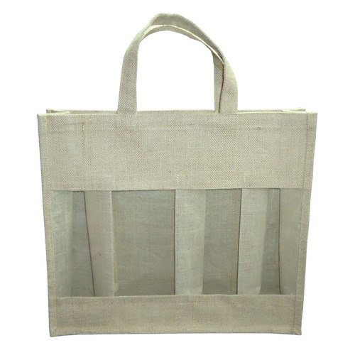 PP Laminated Jute Four Bottle Bag